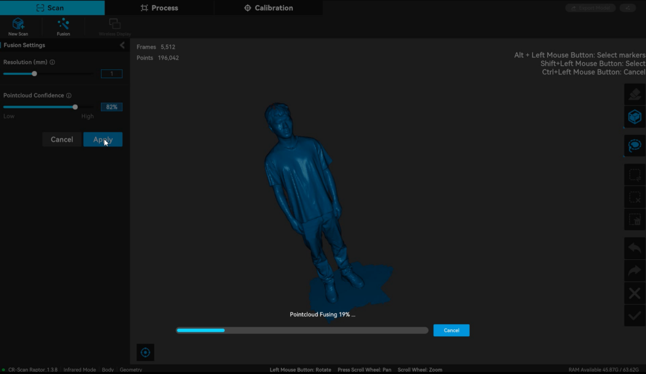 Raptor Series Body/Face Scanning Guidance | Creality Wiki
